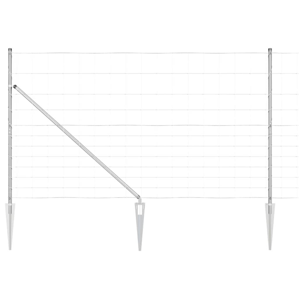 Wildzaun Silber 25 x 1,4 m Verzinkter Stahl